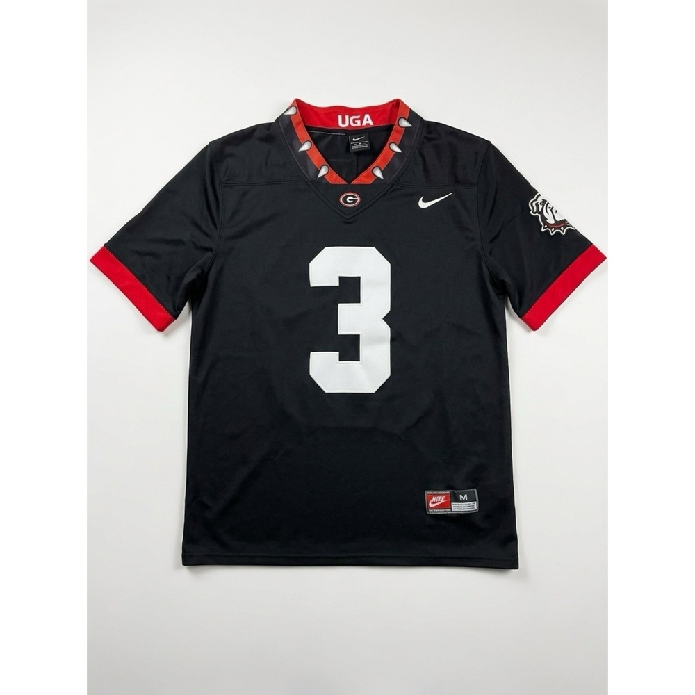 Nike Georgia Bulldogs White #3 Football Jersey Black S Officially Licensed